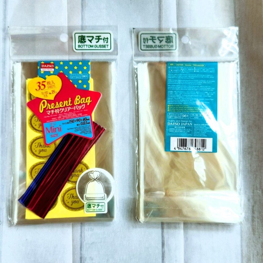 Daiso Japan Mini Gift Bags with Stickers x2 sets lot bundle 35 mini bags in each